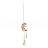 Iron Wire Winding Moon Chandelier Decor Hanging Prism Ornaments HJEW-M002-23G-1