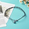 Pearl Luster Plated Round Faceted Natural Agate Pendant Necklace NJEW-JN03657-03-2