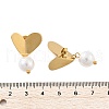 304 Stainless Steel ABS Imitation Pearl Dangle Stud Earrings EJEW-Z098-25G-5
