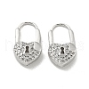 Brass Micro Pave Cubic Zirconia Hoop Earring EJEW-C088-06P-1