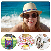 5Pcs 5 Colors Ethnic Style Polyester Rhombus & Flower Ribbon Set OCOR-WH0085-54-6
