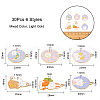 30Pcs 6 Styles Alloy Enamel Pendants ENAM-CJ0001-120-2