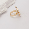 Geometric Texture Zinc Alloy Adjustable Finger Rings for Women US6150-2-2