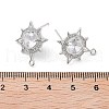 Brass Micro Pave Cubic Zirconia Stud Earring Findings KK-E107-09P-3