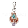 Natural Aventurine & Amethyst & Howlite & Lapis Lazuli & Red Jasper & Synthetic Turquoise Chips inside Glass Wishing Bottle Pendant Decorations HJEW-JM03098-4