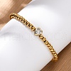 304 Stainless Steel Beads Bracelets BJEW-R027-03G-1