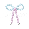 Opaque Acrylic Beads with Brass Crimp Beads and Iron Open Jump Rings Pendamts PALLOY-JF03487-3