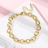 Brass Oval Link Chain Bracelets for Women Men BJEW-K273-06G-1