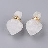 Faceted Natural Quartz Crystal Openable Perfume Bottle Pendants G-P435-A-04G-1