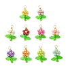 10Pcs 10 Colors Pearlized Glass Pearl Pendants PALLOY-JF03388-1
