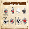 SUNNYCLUE 24Pcs 6 Styles Alloy Enamel Pendants ENAM-SC0005-05-2