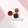 Natural Amethyst/Dyed Jade/Sodalite/Korean Jade/Rose Quartz/Agate Germ Cuff Rings RJEW-M076-05G-6