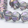 Electroplated Glass Beads Strands EGLA-Q092-8mm-A08-3