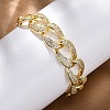 Brass Micro Pave Clear Cubic Zirconia Curb Chain Bracelets for Women BJEW-A034-04B-G-4