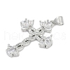 Brass Micro Pave Clear Cubic Zirconia Pendants KK-G522-51P-01-2