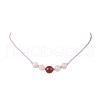 Round Natural Quartz & Carnelian Beaded Necklace & Bracelet & Dangle Earring Sets SJEW-JS01335-9
