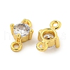 Rack Plating Brass Pave Clear Cubic Zirconia Links KKB-L215-047A-G-2