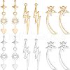 Unicraftale 12Pcs 6 Styles  201 Stainless Steel Pendants STAS-UN0034-04-1