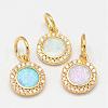 Brass Micro Pave Cubic Zirconia Charms ZIRC-G068-G-1