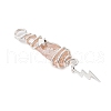 3Pcs 3 Styles Electroplated Natural Quartz Crystal Nuggets Copper Wire Wrapped Pendants PALLOY-JF03128-09-4