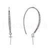 Rhodium Plated 925 Sterling Silver Micro Pave Cubic Zirconia Earring Hooks STER-F041-88P-5