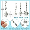 Mushroom/Sun/Starfish Alloy & Glass Pendant Decorations HJEW-YW00006-3