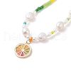Lemon Slice Enamel Pendant Necklace for Girl Women X1-NJEW-TA00013-2