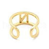 Clear Cubic Zirconia Initial Letter Open Cuff Ring RJEW-A012-01G-N-2