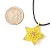 Glass Seed Beaded Star Pendant Necklaces NJEW-MZ00081-01-3