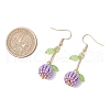Fruit 304 Stainless Steel Glass Seed Dangle Earrings EJEW-MZ00459-3