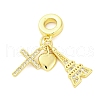 Brass Micro Pave Cubic Zirconia Pendants KK-D325-17G-1