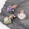 Heart Glass Bottle Gemstone Pendants PALLOY-JF00175-1