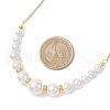 Round White Shell Pearl Graduated Beaded Necklaces for Women NJEW-JN05305-3