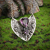 Alloy Amethyst Rhinestone Heart Pendant Necklaces for Women FS-WG5DD6E-01-4