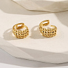 Sweet and Petite Round with Rhombus Brass Hoop Earrings EC3241-3
