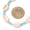 3Pcs 3 Colors Natural Cowrie Shell & Glass Seed Beaded Beaded Necklaces NJEW-JN05331-3