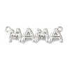Mother's Day Brass Micro Pave Clear Cubic Zirconia Word Mama Connector Charms KK-V007-36P-1