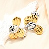 304 Stainless Steel Two-tone Stud Earrings for Women EJEW-R023-01GP-07-3