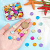   160Pcs 8 Colors Dyed Natural Akoya Shell Disc Links Connector Charms SSHEL-PH0001-30-3