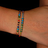 2Pcs Natural Amethyst & Purple Garnet & Lapis Lazuli & Malaysia Jade & Garnet & Dyed Blue White Jade & Peridot & Cubic Zirconia & Glass Round Beads Stretch Bracelets for Women QR6473-4