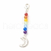 Chakra Theme Natural & Dyed Malaysia Jade Beaded Pendant Decorations HJEW-JM00642-01-1