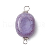 Crackle Opaque Acrylic Imitation Turquoise Oval Connector Charms PALLOY-JF03805-3