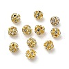 6mm Brass Crystal Rhinestone Beads KK-S519-01A-02G-1
