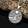 Viking Stainless Steel Box Chain Tree of Life Pendant Necklaces for Men PW-WGA998B-01-2