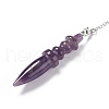 Mixed Natural & Synthetic Gemstone Pointed Dowsing Pendulums AJEW-B020-06P-4