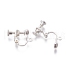 Rack Plated Brass Screw Clip-on Earring Findings KK-P169-04S-2