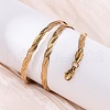 304 Stainless Steel Twisted Snake Chain Necklaces NJEW-Q013-08G-5