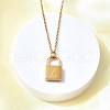 304 Stainless Steel Rolo Chain Pendant Necklaces NJEW-S444-01G-26-5