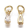 Brass Micro Pave Cubic Zirconia Charms ZIRC-F111-04G-09-2