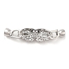 Rack Plating Brass Pave Clear Cubic Zirconia Fold Over Clasps KK-H447-14P-2